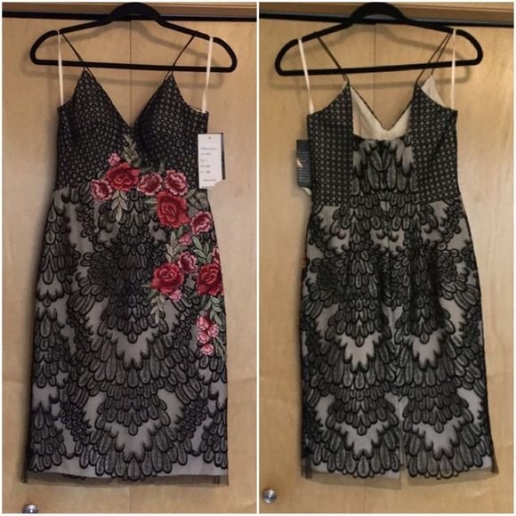 BASIX BLACK LABEL Dresses & Skirts - BASIX BLACK LABEL Floral Embroidered Sheer